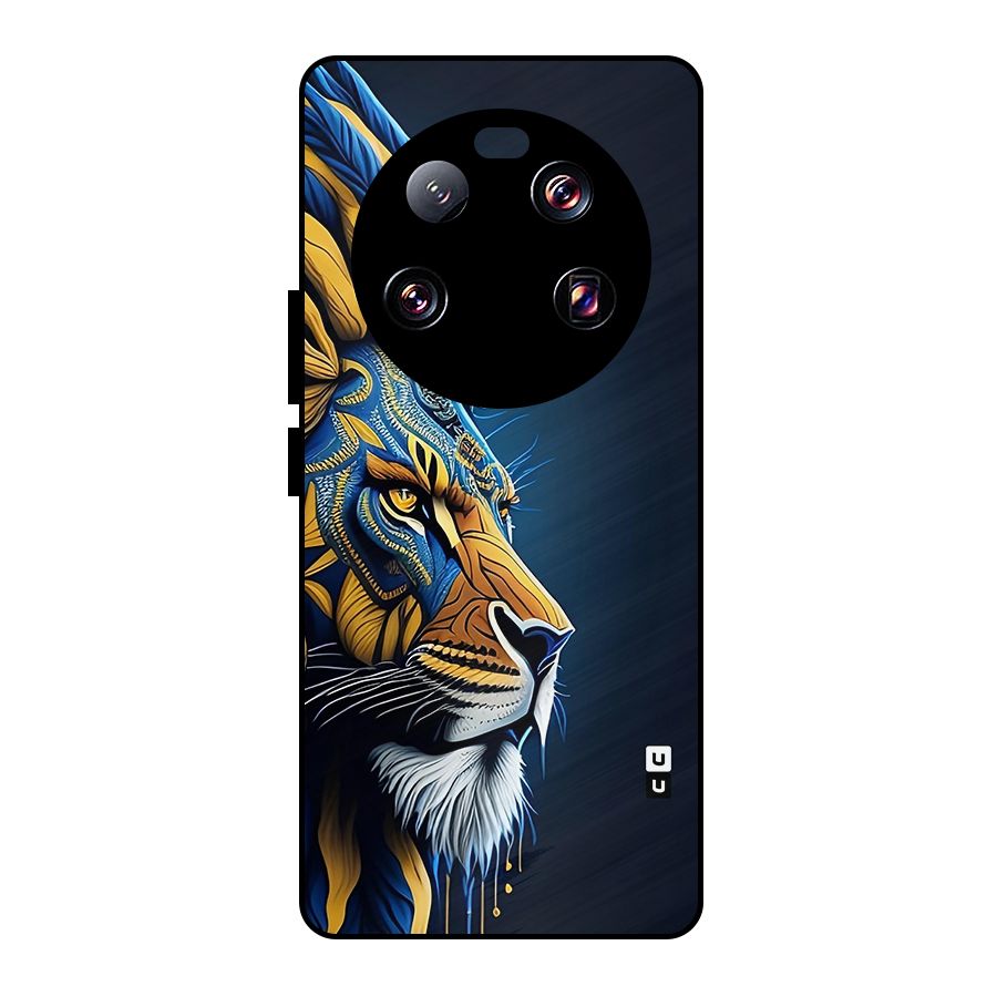 Premium Lion Abstract Side Art Metal Back Case for Xiaomi 13 Ultra