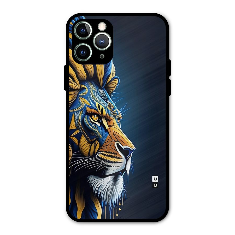 Premium Lion Abstract Side Art Metal Back Case for iPhone 11 Pro Max