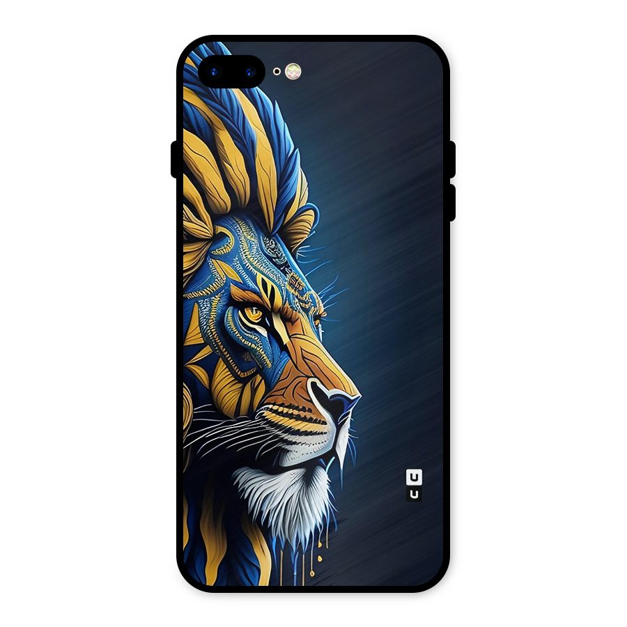 Premium Lion Abstract Side Art Metal Back Case for iPhone 8 Plus