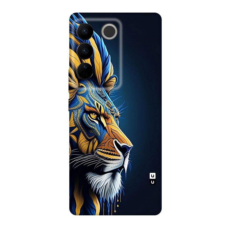 Premium Lion Abstract Side Art Original Polycarbonate Back Case for Vivo V27