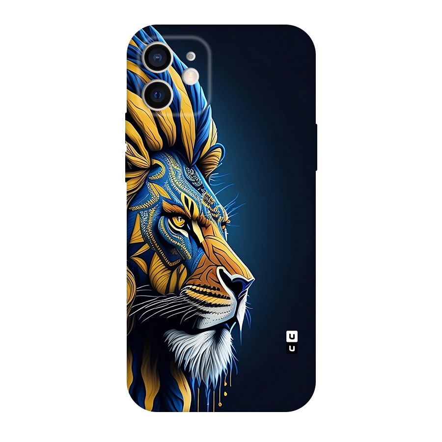 Premium Lion Abstract Side Art Original Polycarbonate Back Case for iPhone 12