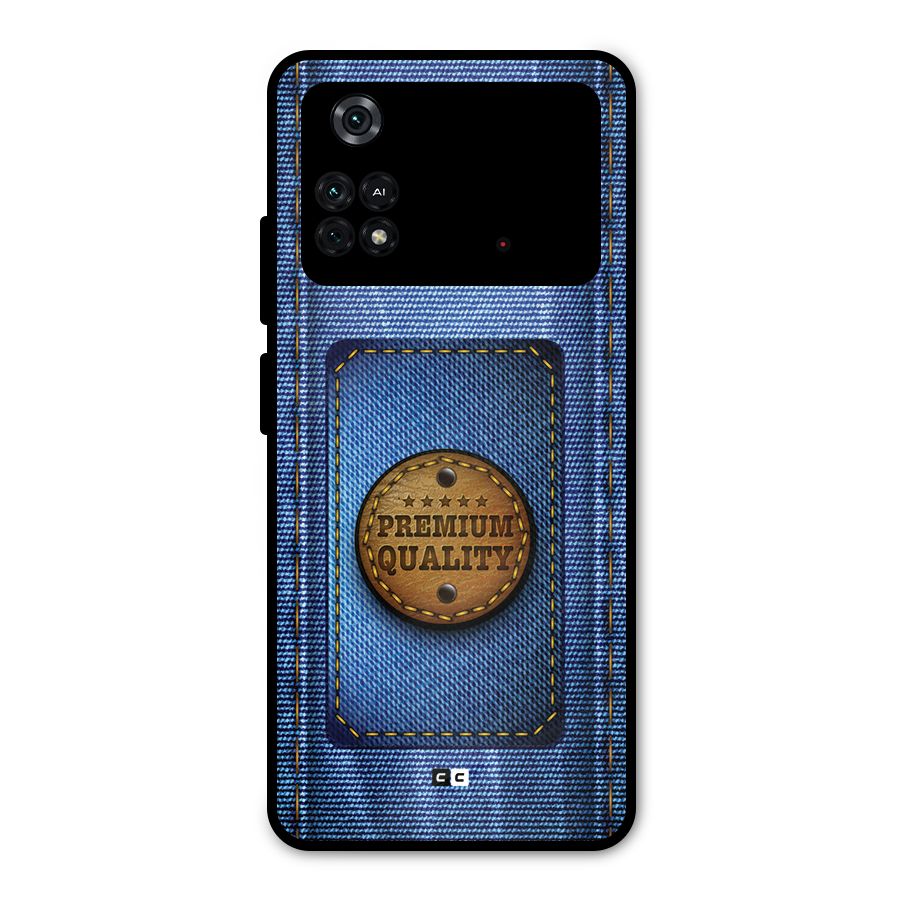 Premium Quality Denim Metal Back Case for Poco M4 Pro 4G