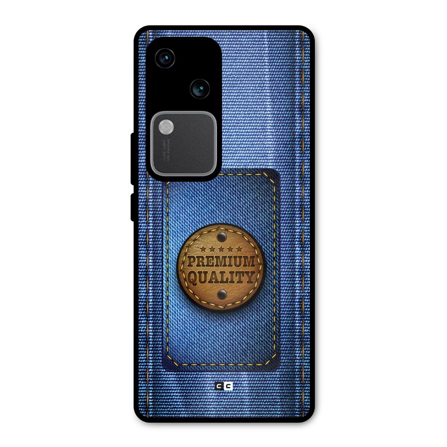 Premium Quality Denim Metal Back Case for Vivo V30 Pro