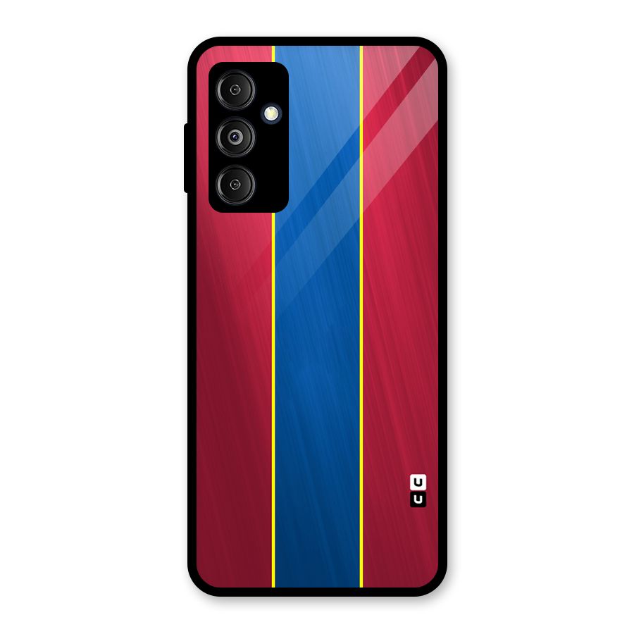 Premium Vertical Stripes Glass Back Case for Galaxy M14 5G
