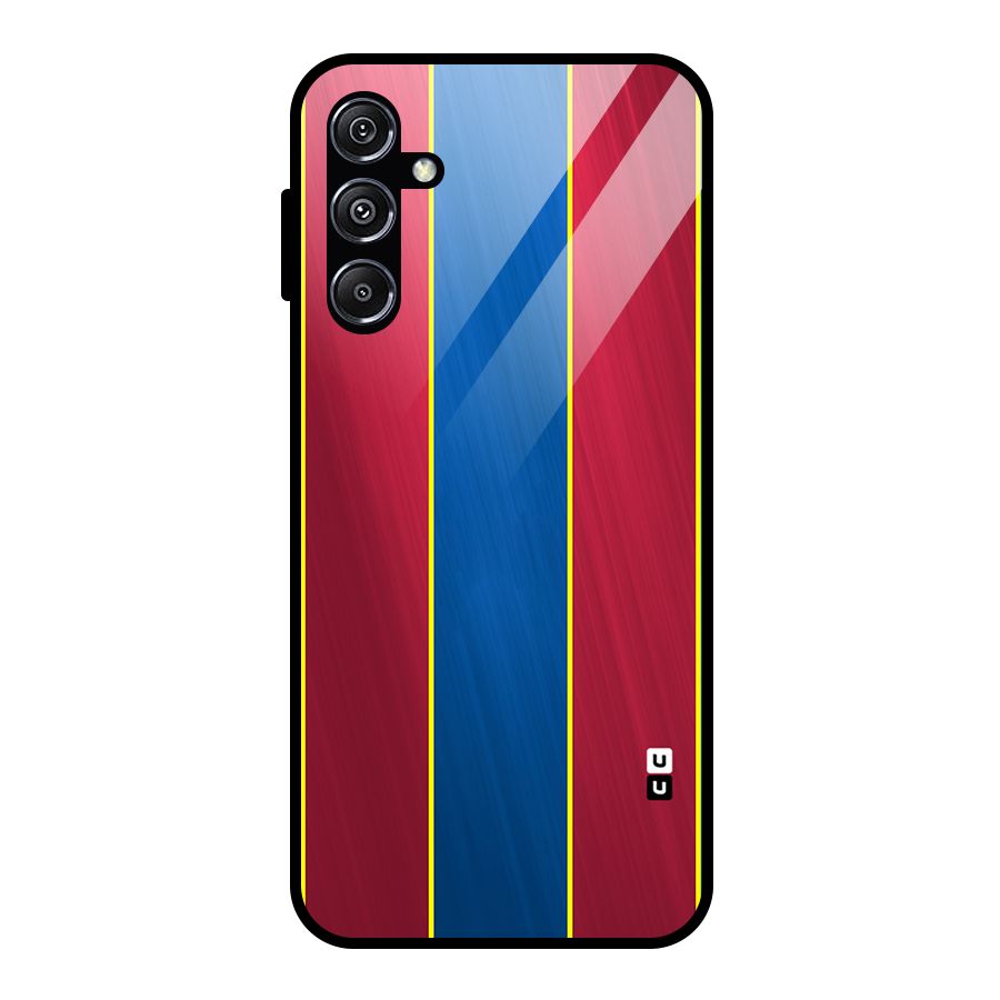 Premium Vertical Stripes Glass Back Case for Galaxy M34 5G