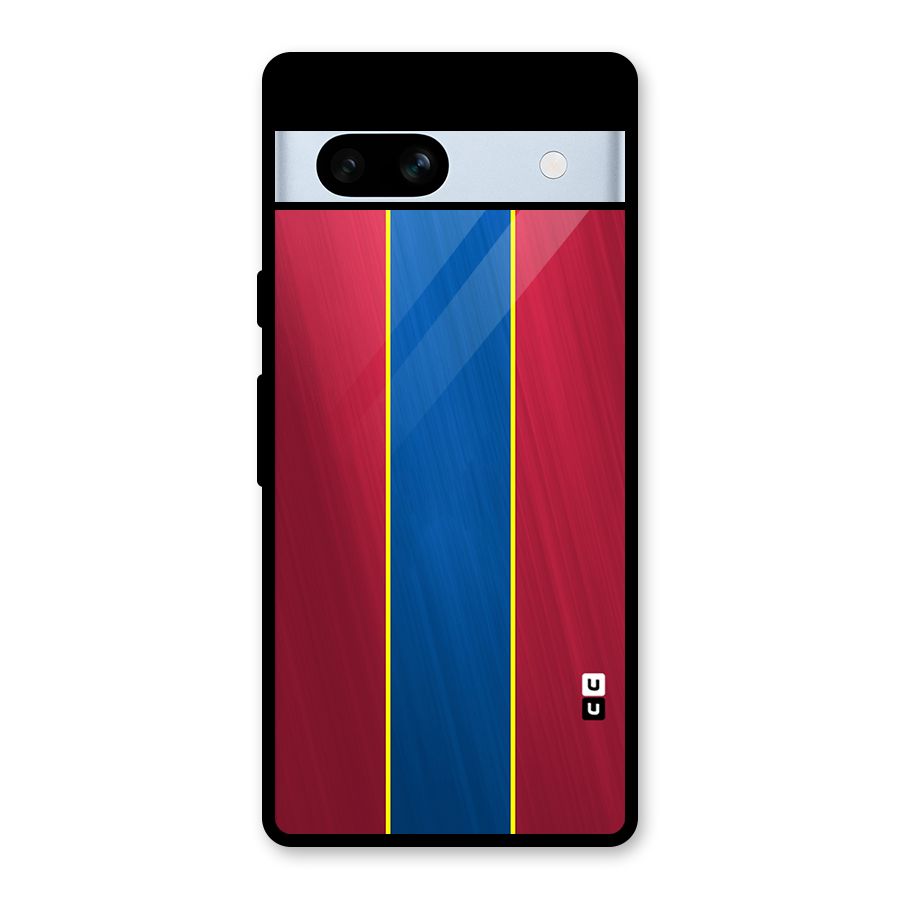 Premium Vertical Stripes Glass Back Case for Google Pixel 7a