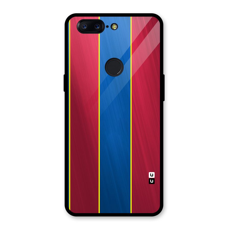 Premium Vertical Stripes Glass Back Case for OnePlus 5T