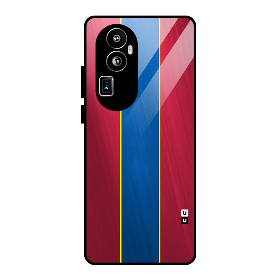 Premium Vertical Stripes Glass Back Case for Oppo Reno10 Pro Plus