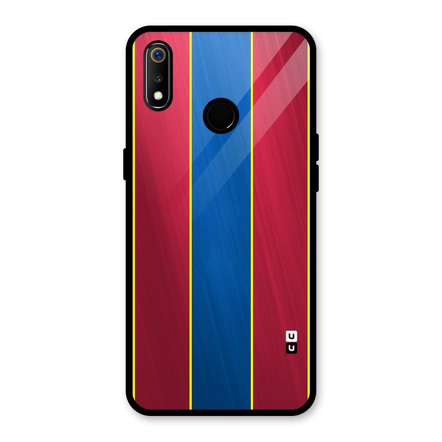 Premium Vertical Stripes Glass Back Case for Realme 3i