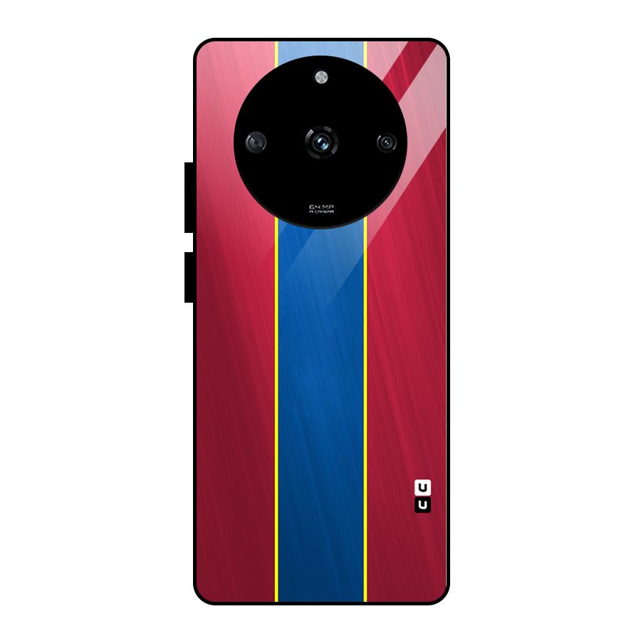 Premium Vertical Stripes Glass Back Case for Realme Narzo 60 5G