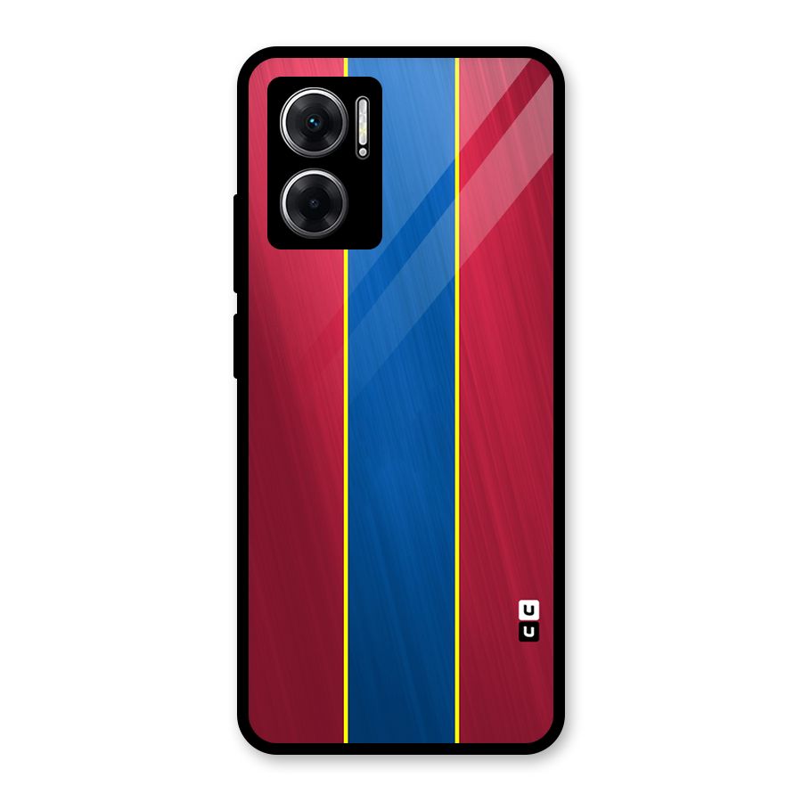 Premium Vertical Stripes Glass Back Case for Redmi 11 Prime 5G