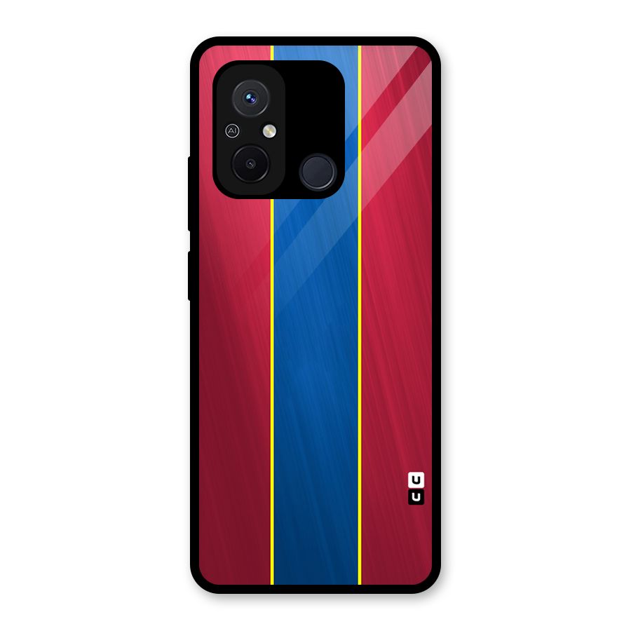 Premium Vertical Stripes Glass Back Case for Redmi 12C
