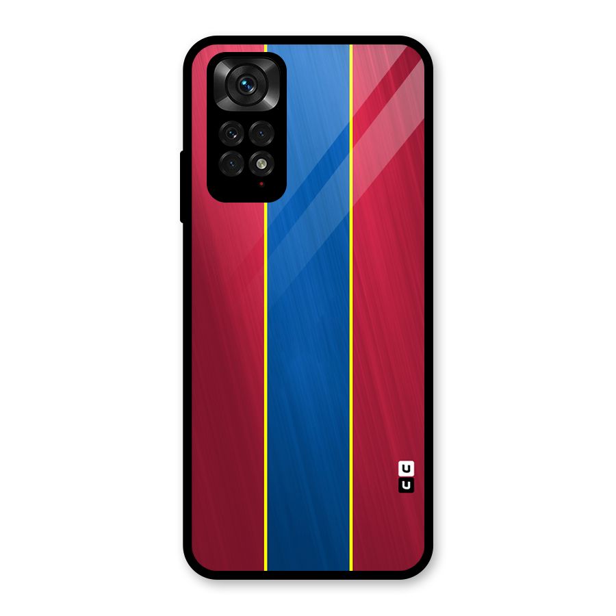 Premium Vertical Stripes Glass Back Case for Redmi Note 11S