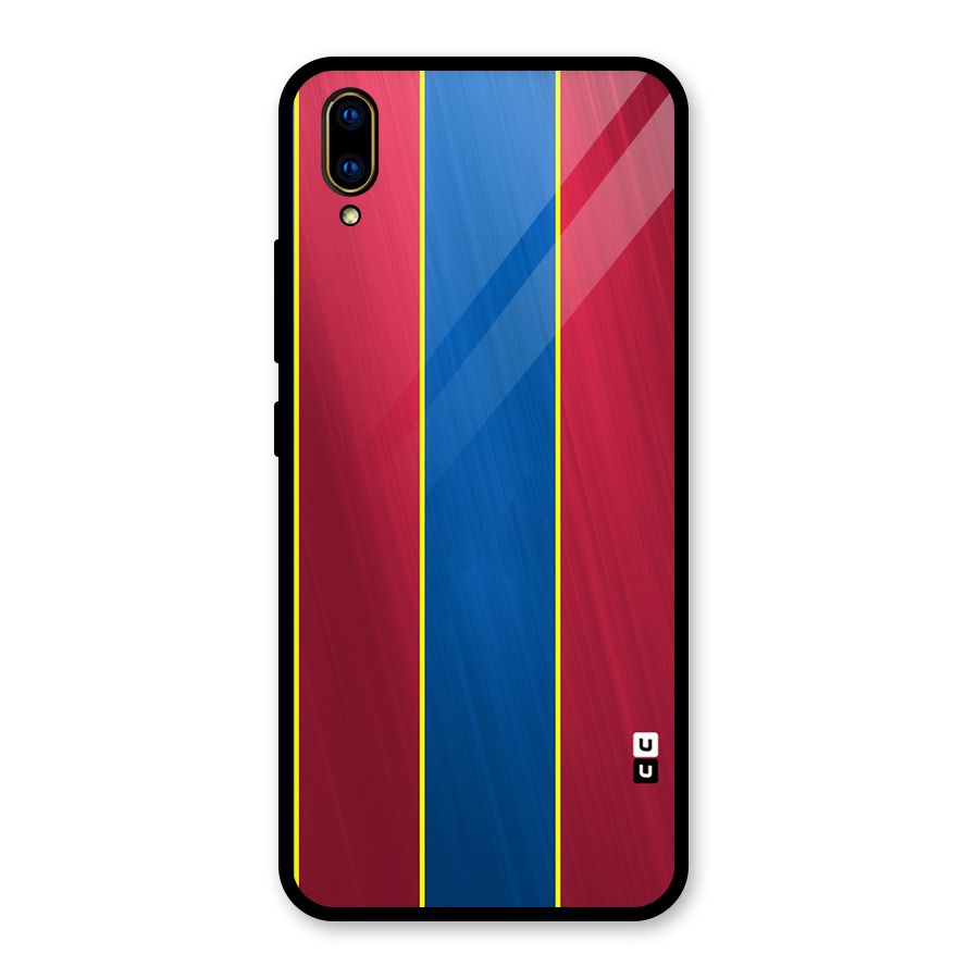 Premium Vertical Stripes Glass Back Case for Vivo V11 Pro