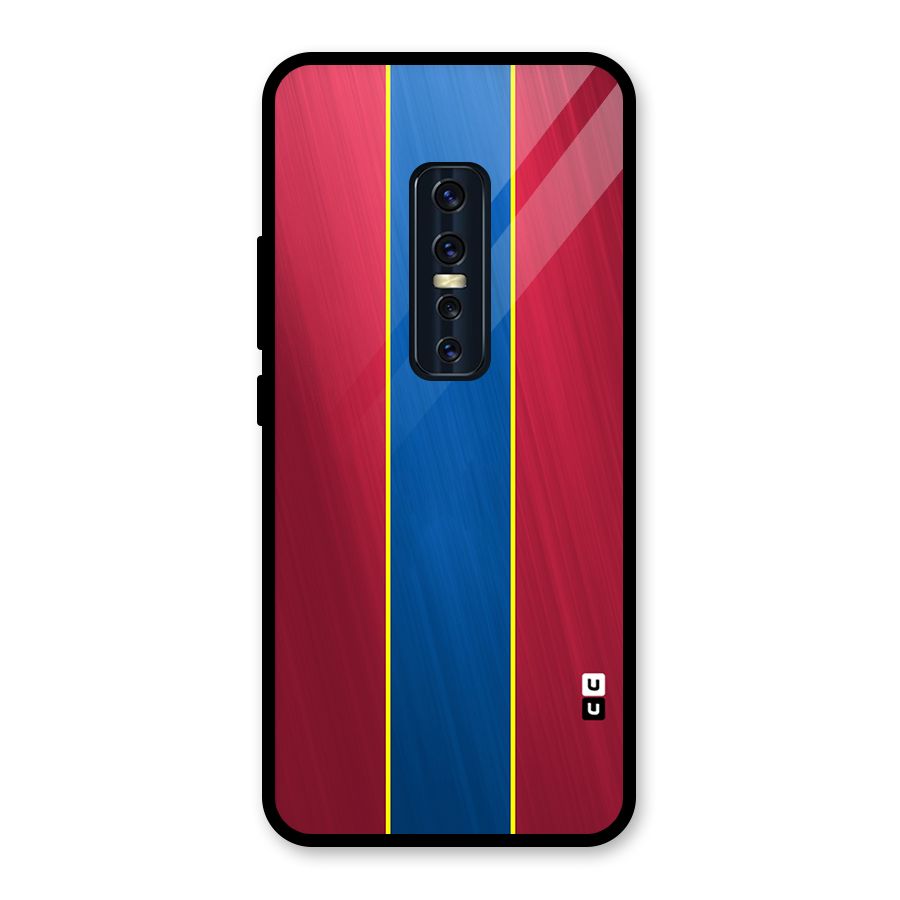 Premium Vertical Stripes Glass Back Case for Vivo V17 Pro