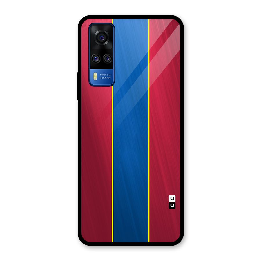 Premium Vertical Stripes Glass Back Case for Vivo Y31