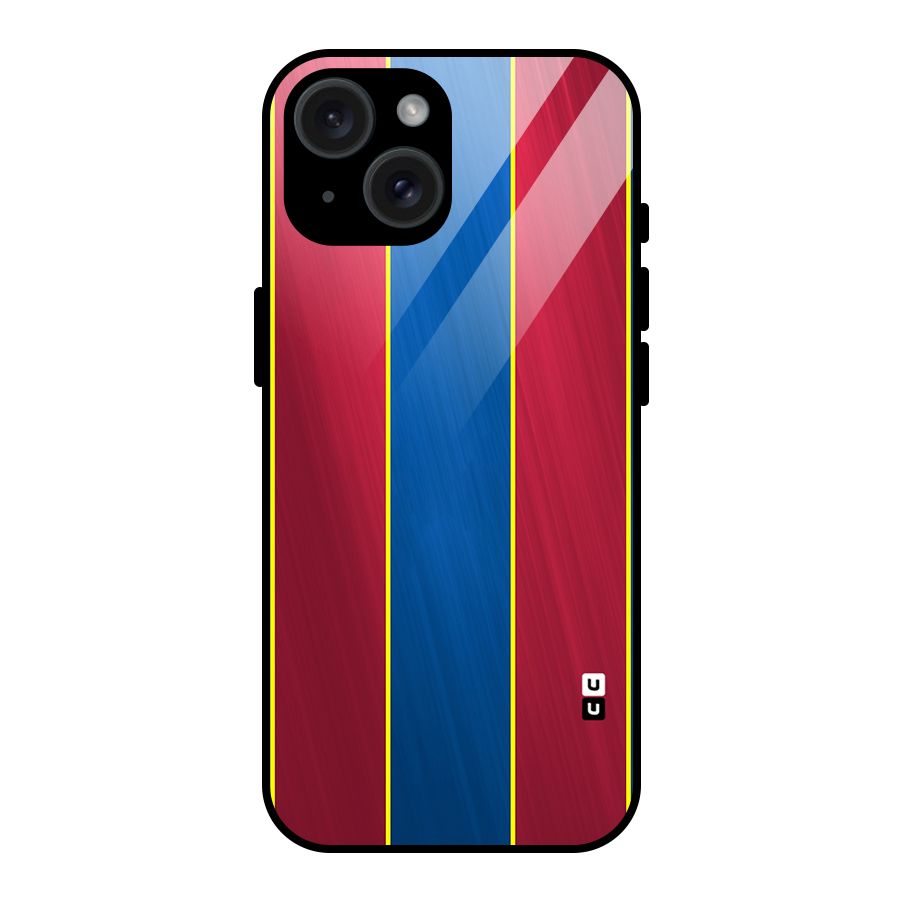 Premium Vertical Stripes Glass Back Case for iPhone 15