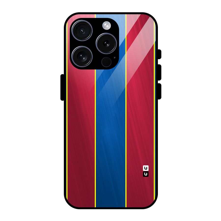 Premium Vertical Stripes Glass Back Case for iPhone 15 Pro