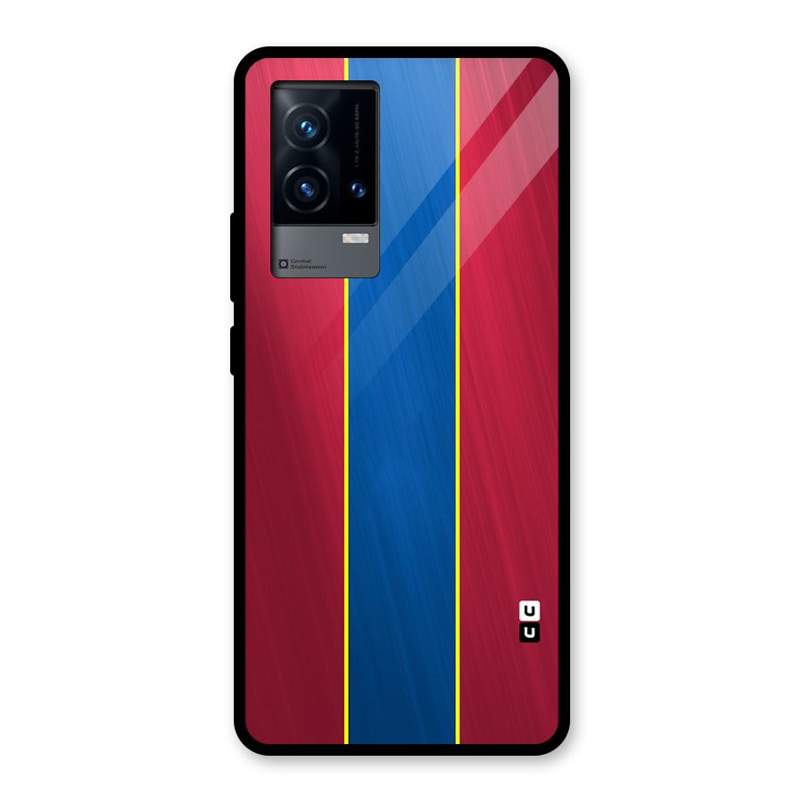Premium Vertical Stripes Glass Back Case for iQOO 9 5G