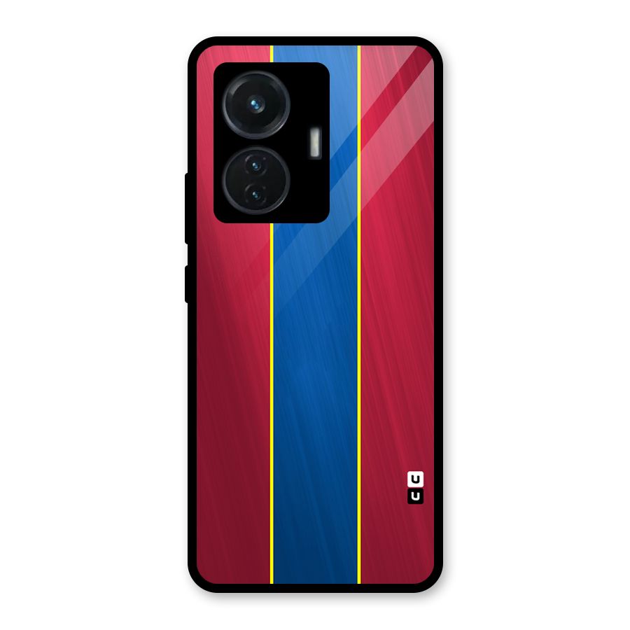 Premium Vertical Stripes Glass Back Case for iQOO Z6 44W