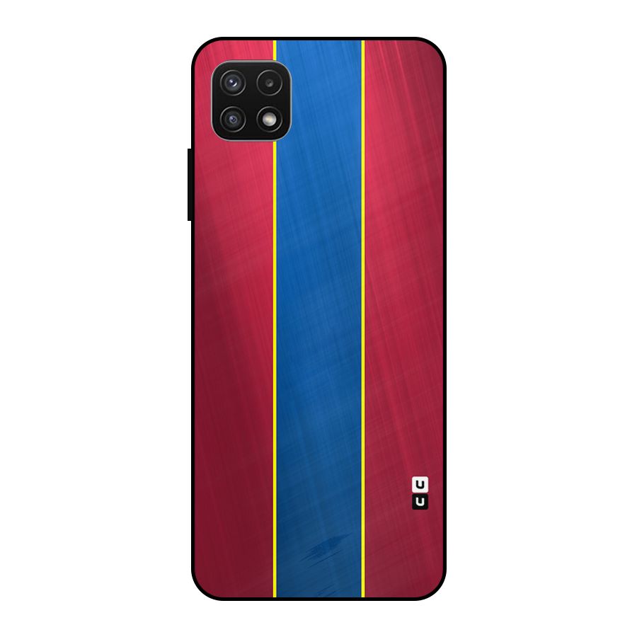 Premium Vertical Stripes Metal Back Case for Galaxy A22 5G