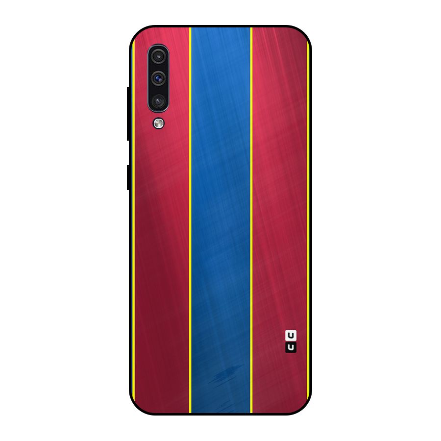 Premium Vertical Stripes Metal Back Case for Galaxy A50s