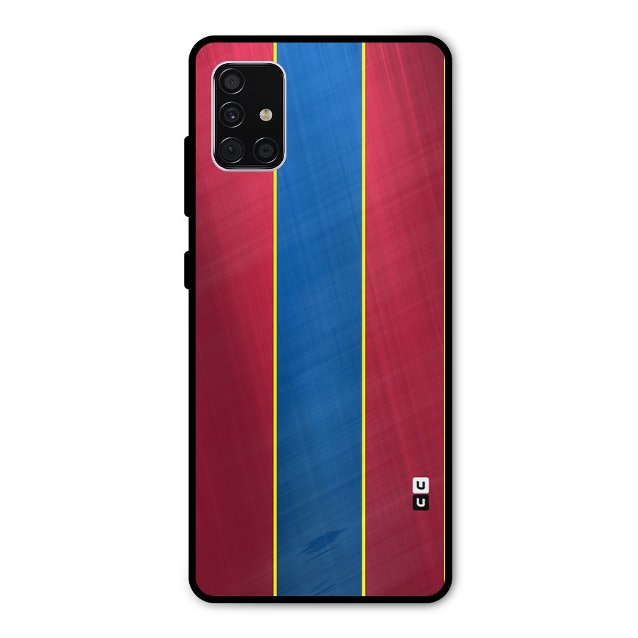 Premium Vertical Stripes Metal Back Case for Galaxy A51