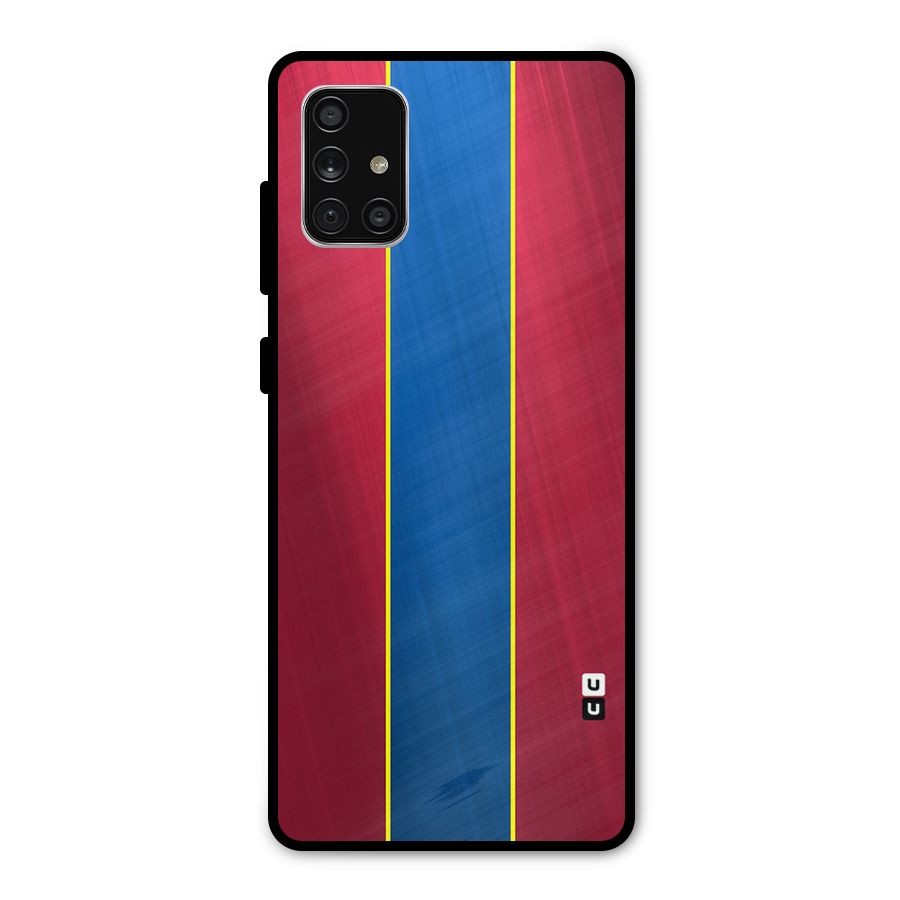 Premium Vertical Stripes Metal Back Case for Galaxy A71