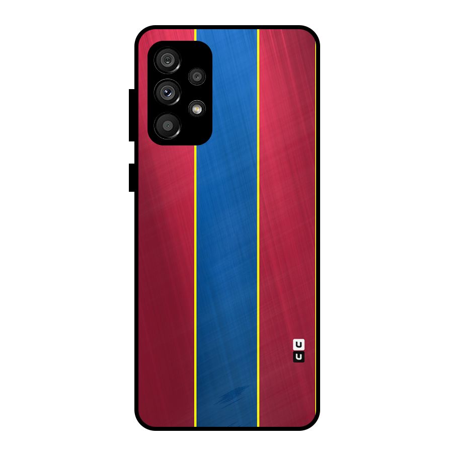 Premium Vertical Stripes Metal Back Case for Galaxy A73 5G
