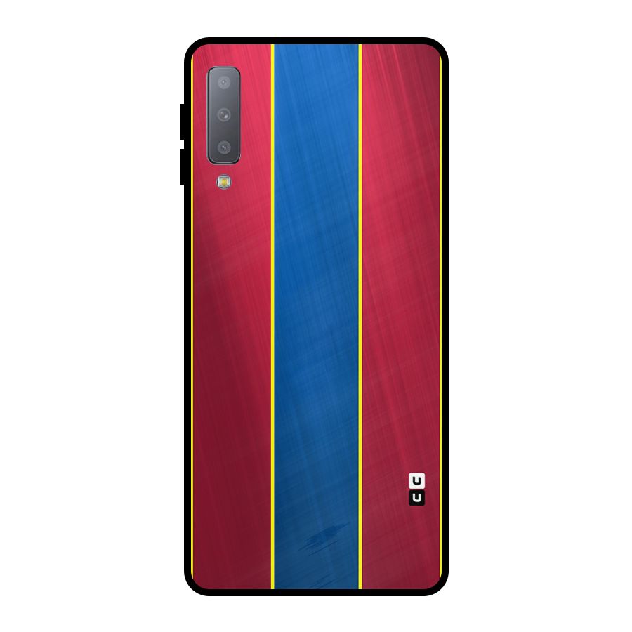 Premium Vertical Stripes Metal Back Case for Galaxy A7 (2018)