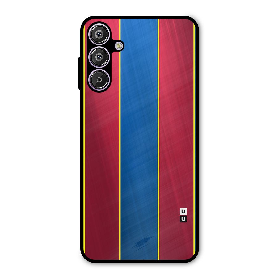 Premium Vertical Stripes Metal Back Case for Galaxy F15