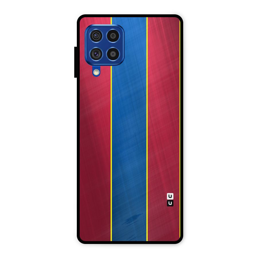 Premium Vertical Stripes Metal Back Case for Galaxy F62