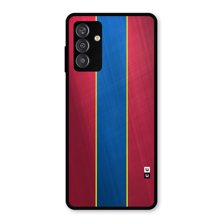 Premium Vertical Stripes Metal Back Case for Galaxy M14 5G