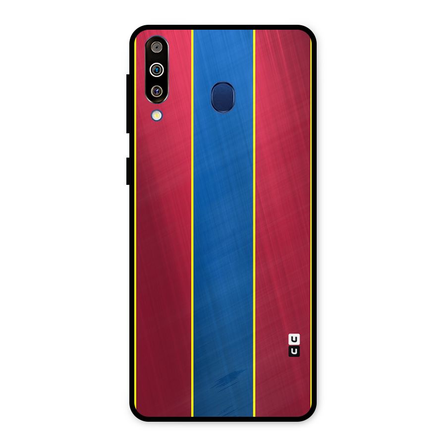 Premium Vertical Stripes Metal Back Case for Galaxy M30