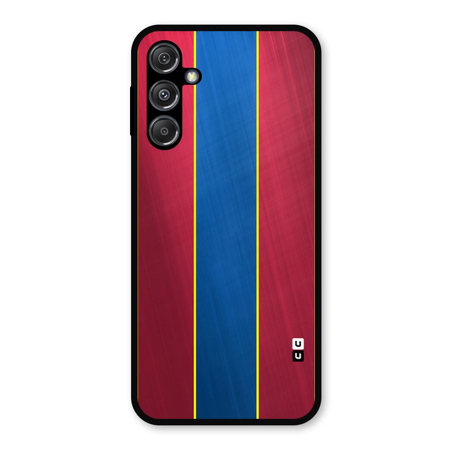 Premium Vertical Stripes Metal Back Case for Galaxy M34 5G