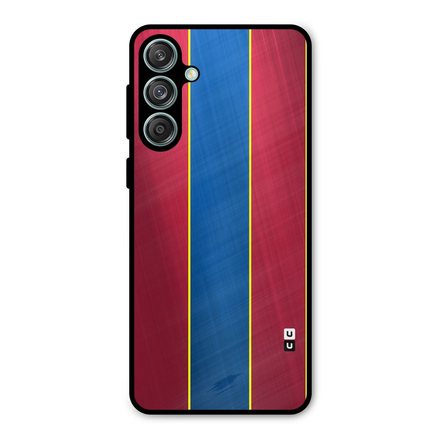 Premium Vertical Stripes Metal Back Case for Galaxy M55 5G