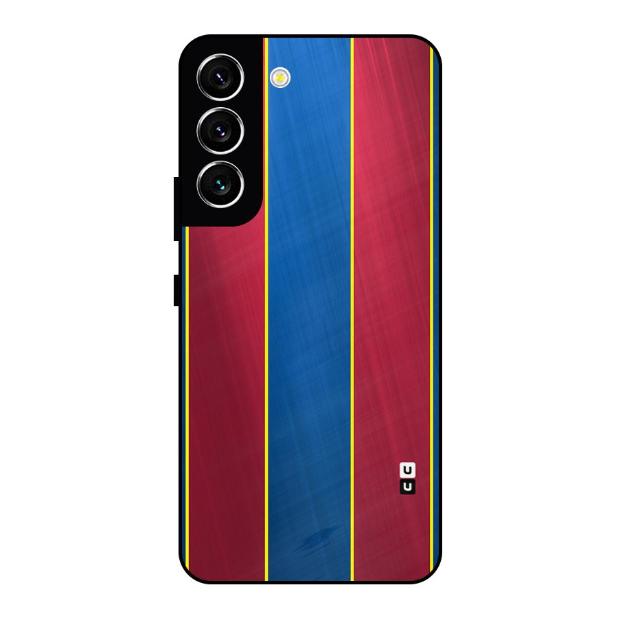 Premium Vertical Stripes Metal Back Case for Galaxy S22 5G