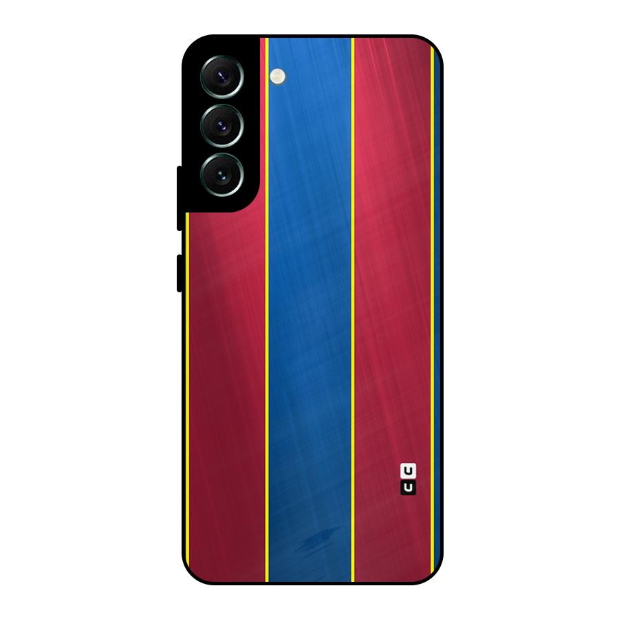 Premium Vertical Stripes Metal Back Case for Galaxy S22 Plus 5G