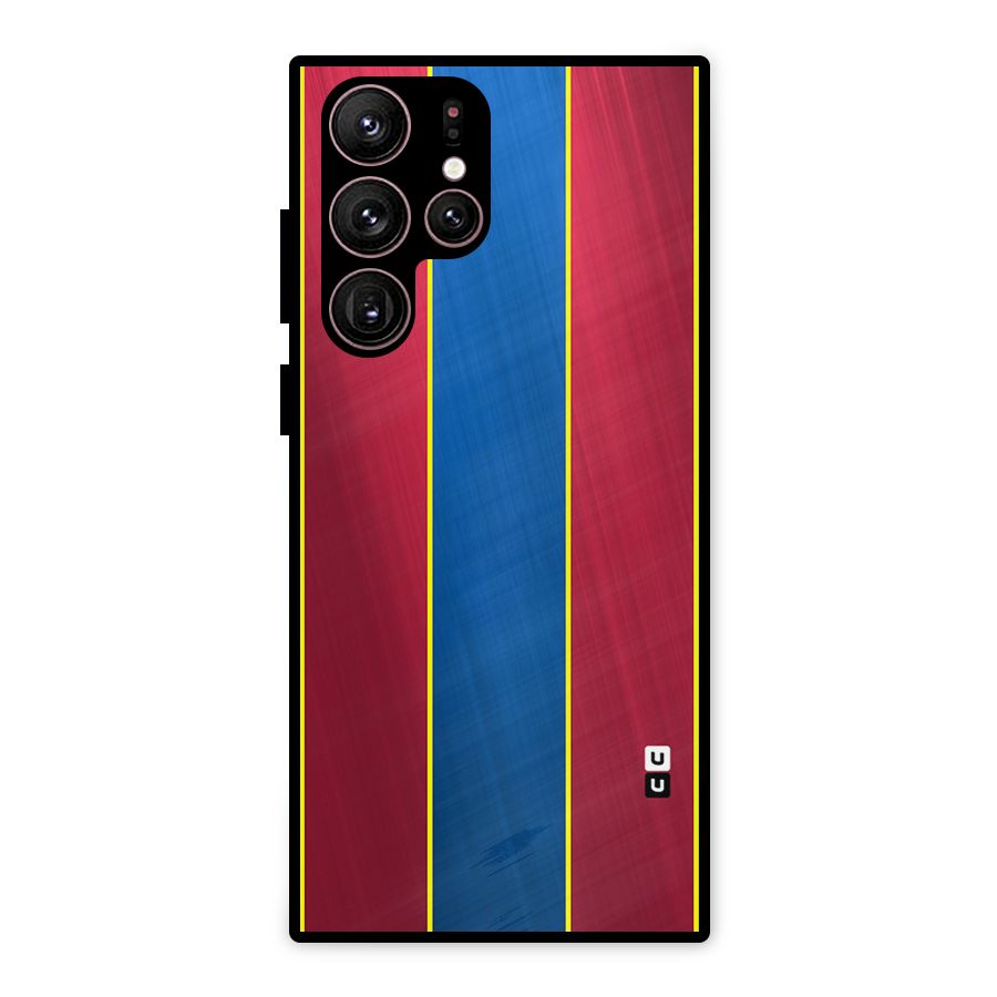 Premium Vertical Stripes Metal Back Case for Galaxy S22 Ultra 5G