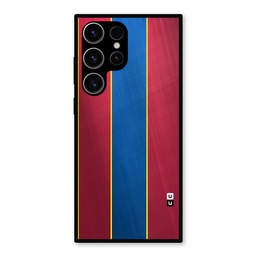 Premium Vertical Stripes Metal Back Case for Galaxy S23 Ultra