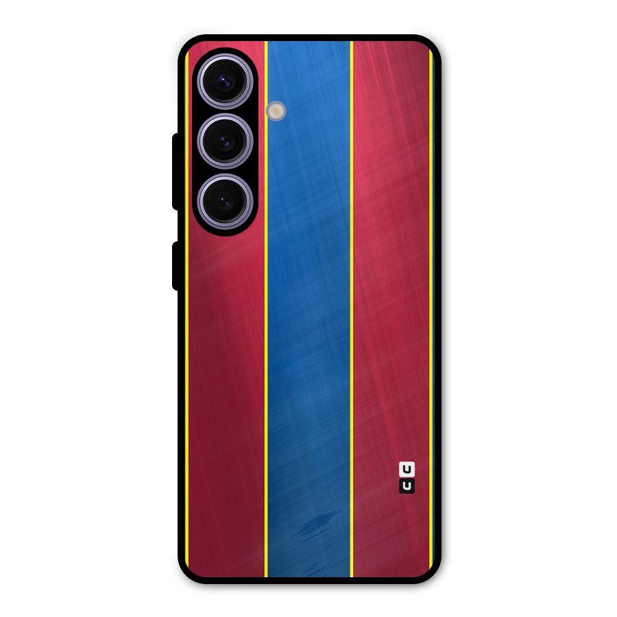 Premium Vertical Stripes Metal Back Case for Galaxy S24