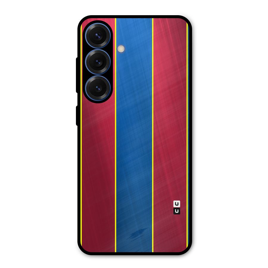 Premium Vertical Stripes Metal Back Case for Galaxy S25