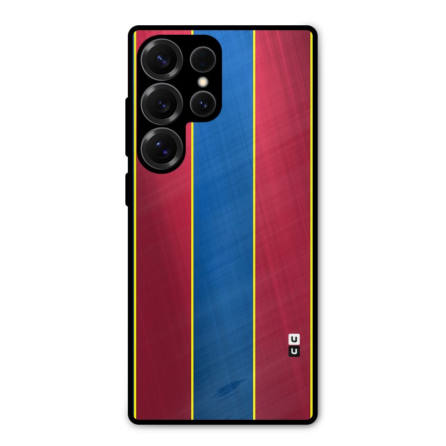 Premium Vertical Stripes Metal Back Case for Galaxy S25 Ultra