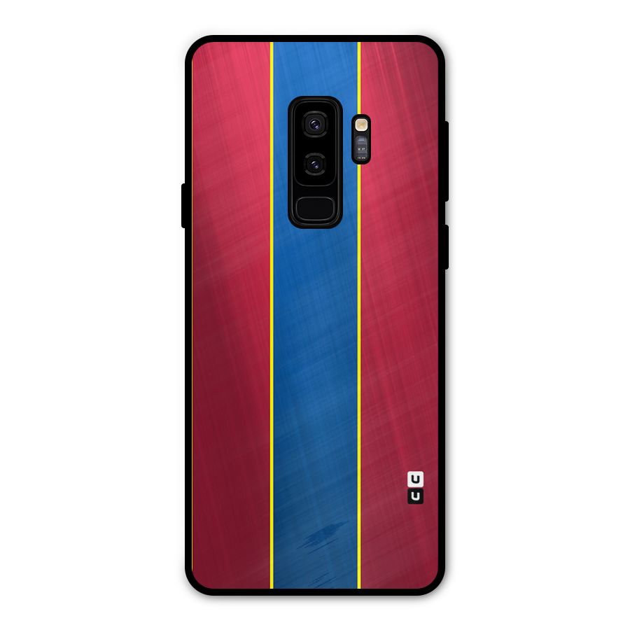 Premium Vertical Stripes Metal Back Case for Galaxy S9 Plus