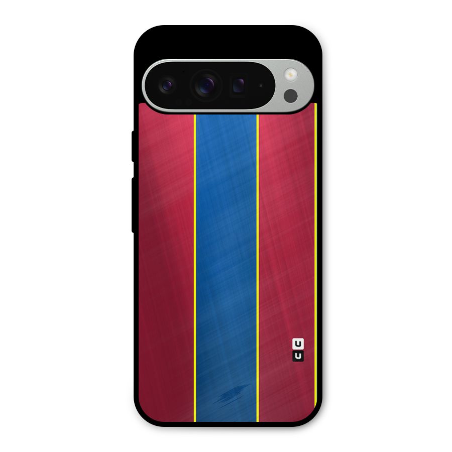 Premium Vertical Stripes Metal Back Case for Google Pixel 9 Pro XL