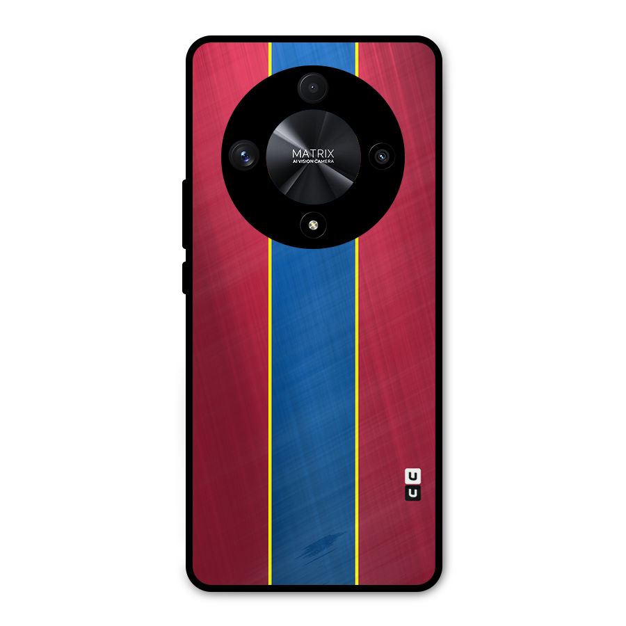 Premium Vertical Stripes Metal Back Case for Honor X9b