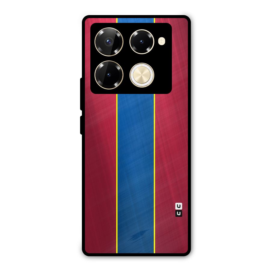 Premium Vertical Stripes Metal Back Case for Infinix Note 40 Pro Plus