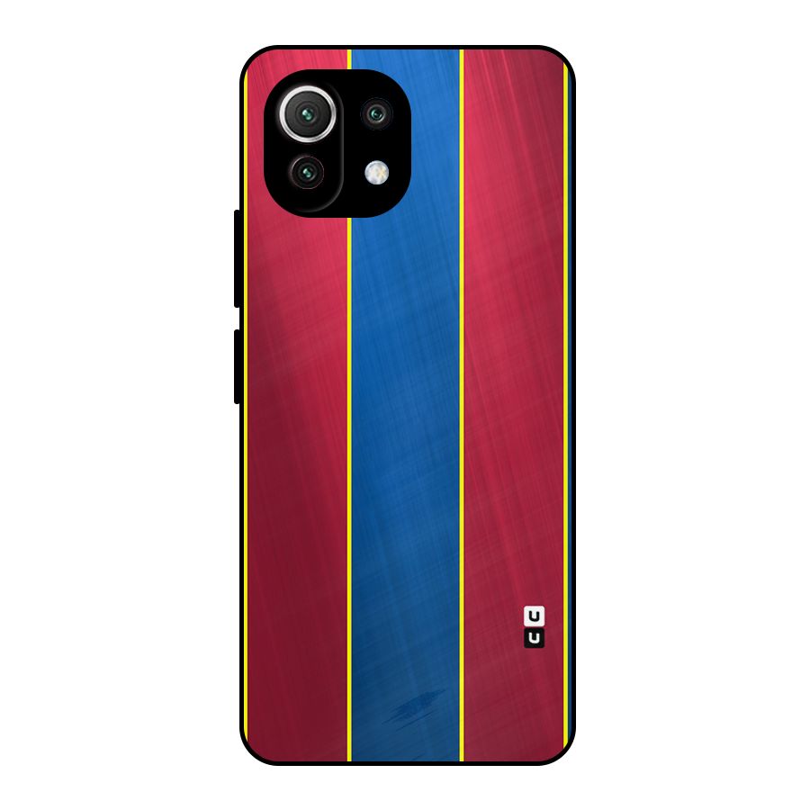 Premium Vertical Stripes Metal Back Case for Mi 11 Lite NE 5G
