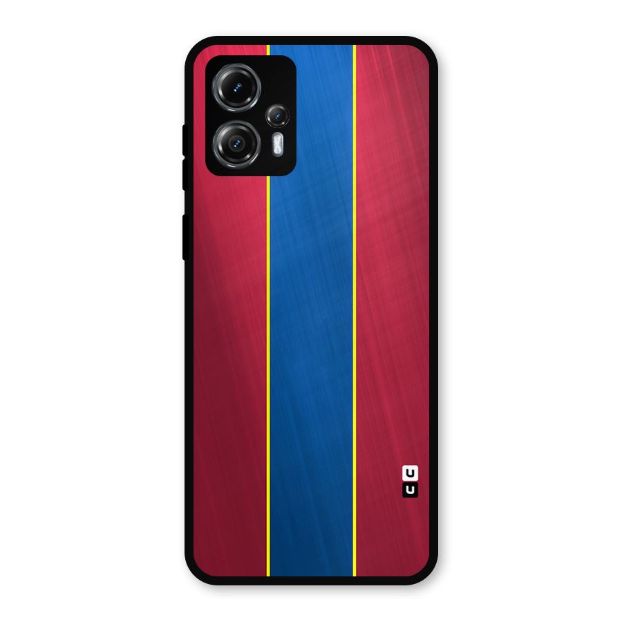 Premium Vertical Stripes Metal Back Case for Moto G13