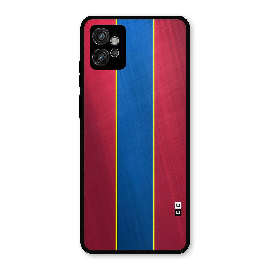 Premium Vertical Stripes Metal Back Case for Moto G32